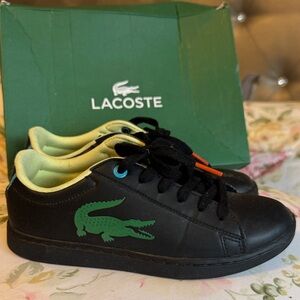 Lacoste Black Sneakers with Green Crocodile